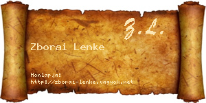 Zborai Lenke névjegykártya